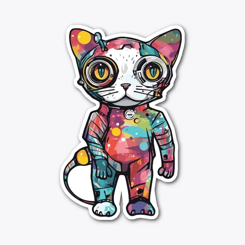 Futuristic Multicolor Cats #3 alien cat