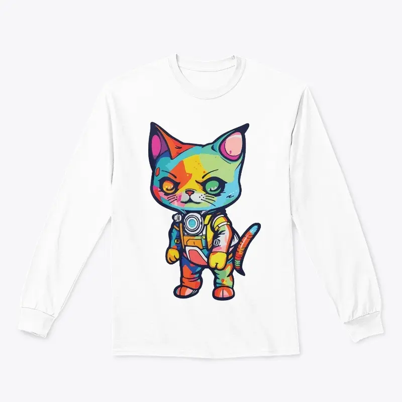 Futuristic Multicolor Cats #17 angry cat