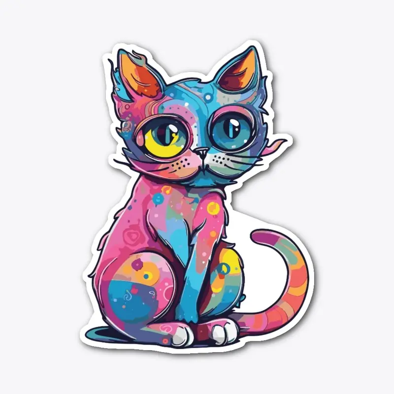 Futuristic Multicolor Cats #8 big eyes