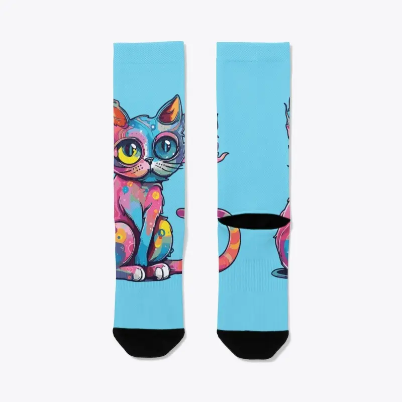 Futuristic Multicolor Cats #8 big eyes