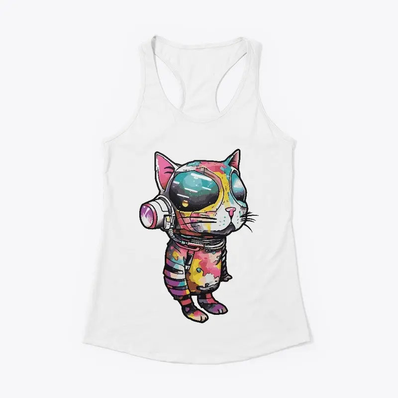 Futuristic Multicolor Cats #22 cat-fly