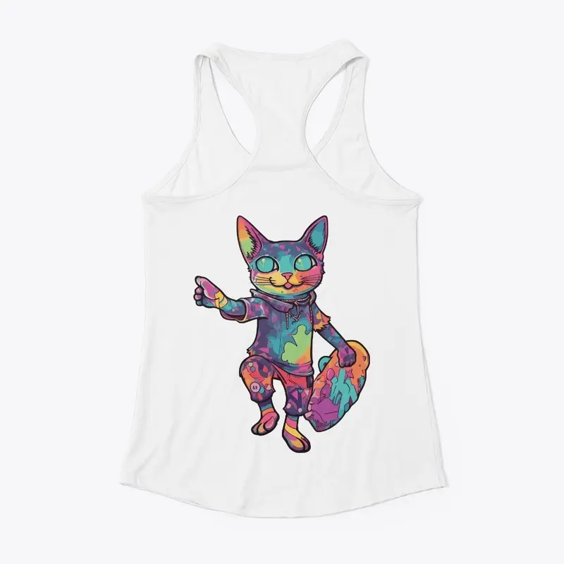 Futuristic Multicolor Cats #11 surfing