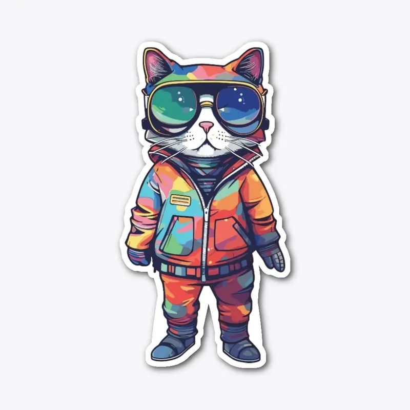 Futuristic Multicolor Cats #7 cat hero