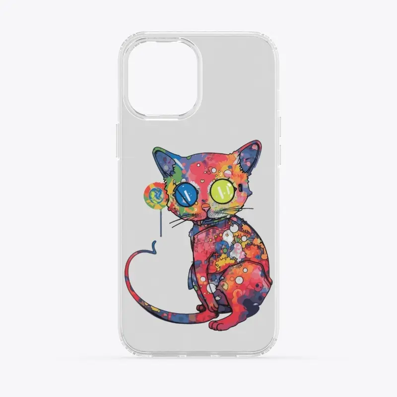 Futuristic Multicolor Cats #10 red cat